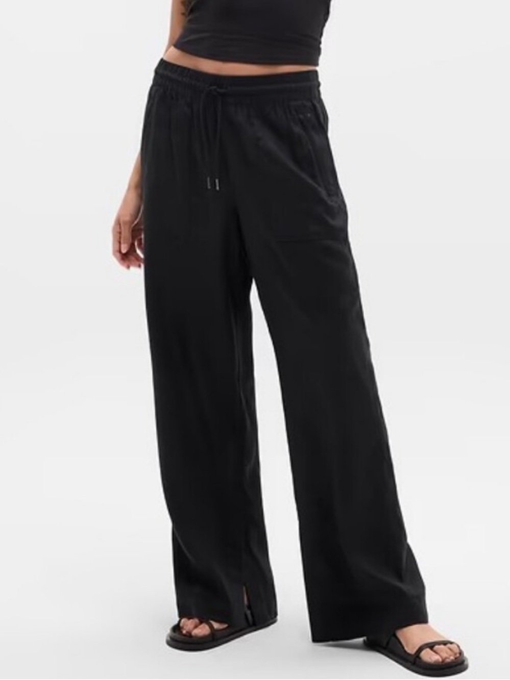NWT Athleta Retreat Linen Breathable Quick Drying Wide Leg Pants Sz XL